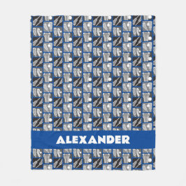 Blaue Lacrosse Blöcke Fleecedecke