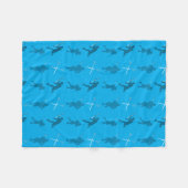 Blaue Lacrosse-Silhouetten Fleecedecke (Vorderseite (Horizontal))