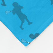 Blaue Lacrosse-Silhouetten Fleecedecke (Ecke)