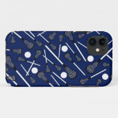Blaue Lacrosse Sticks Case-Mate iPhone Hülle (Rückseite (Horizontal))