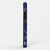 Blaue Lacrosse Sticks Case-Mate iPhone Hülle (Hinten/Rechts)