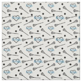 Blaue Lacrosse Sticks und Herzmuster Stoff (Muster)