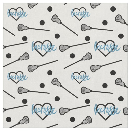 Blaue Lacrosse Sticks und Herzmuster Stoff (Nahaufnahme)