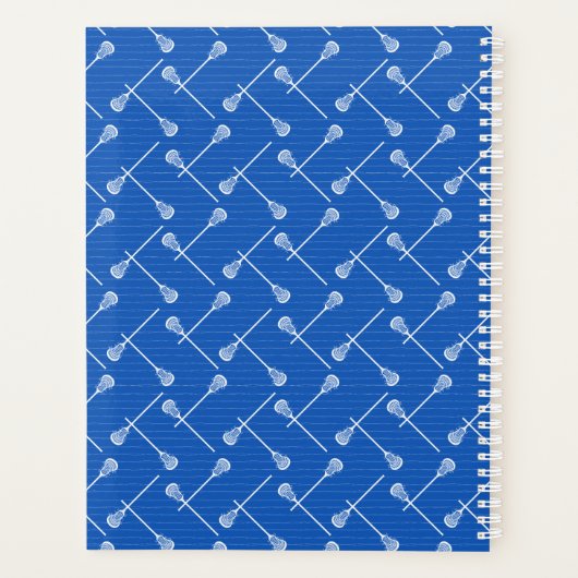 Blaue Lacrosse Weiße Sticks Gemustert Planer (Rückseite)
