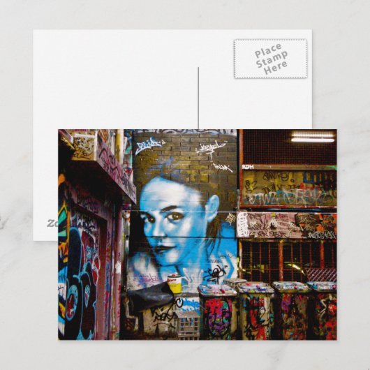 Blaue Lady, Melbourne Postkarte (Vorne/Hinten)