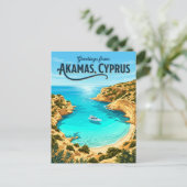 Blaue Lagune, Akamas Zypern Postkarte (Stehend Vorderseite)