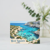 Blaue Lagune, Akamas Zypern Postkarte (Stehend Vorderseite)