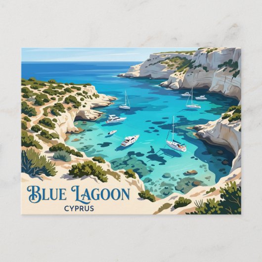 Blaue Lagune, Akamas Zypern Postkarte (Vorderseite)