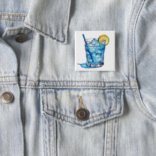 Blaue Lagune Cocktail Drink Button (Beispiel)