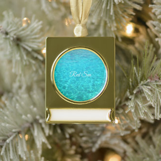 Blaue Lagune im Roten Meer Banner-Ornament Gold