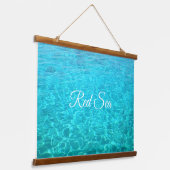 Blaue Lagune im Roten Meer Wandteppich Mit Holzrahmen (Gewinkelt)