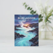 Blaue Lagune Island Postkarte (Stehend Vorderseite)