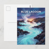 Blaue Lagune Island Postkarte (Vorne/Hinten)
