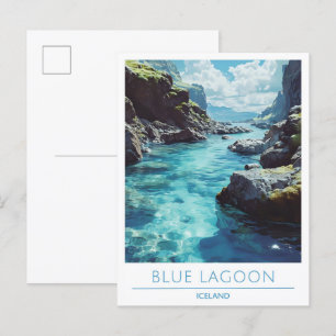 Blaue Lagune Island Reise Postkarte