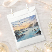 Blaue Lagune Island Thermalbad Aquarell  Geschenktütchen (Ausgeschnitten)