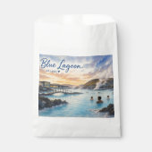 Blaue Lagune Island Thermalbad Aquarell  Geschenktütchen (Vorderseite)