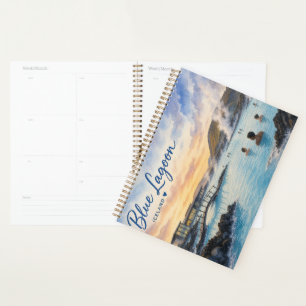 Blaue Lagune Island Thermalbad Aquarell Planer