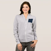 Blaue Lagune Mitternacht Pflasterstein Patchwork T Hoodie (Vorne ganz)