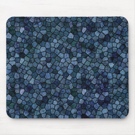 Blaue Lagune Mitternacht Pflasterstein Patchwork T Mousepad (Vorne)