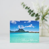 Blaue Lagune zum Otemanu Bora Bora Postcard Postkarte (Stehend Vorderseite)