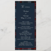 Blaue Landhochzeitskarte & Programm (Vorderseite)