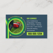 Blaue Landschaft beim Mähen von Rasenflächen Insta Visitenkarte (Rückseite)