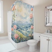 Blaue Landschaft Duschvorhang (Beispiel)