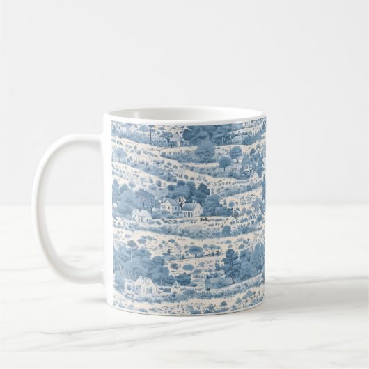 Blaue Landschaft Kaffeetasse (Links)
