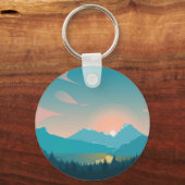 Blaue Landschaft Schlüsselanhänger (Vorderseite)