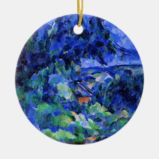 Blaue Landschaft von Paul Cezanne Keramik Ornament (Vorne)