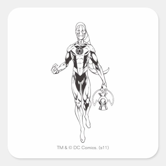 Blaue Lantern 6 Quadratischer Aufkleber (Vorderseite)