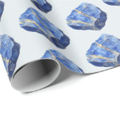 Blaue Lapislazuli-Kristalle Geburtstag Geschenkpapier (Rolleneckpunkt)