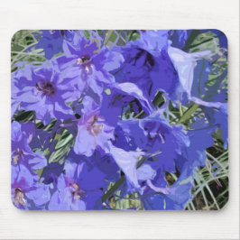 Blaue Larkspur-Blume auf einem Mousepad