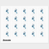 Blaue Laterne 7 Quadratischer Aufkleber (Blatt)