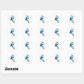 Blaue Laterne 7 Runder Aufkleber (Blatt)