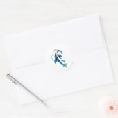 Blaue Laterne 7 Runder Aufkleber (Umschlag)