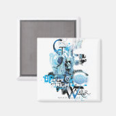 Blaue Laterne Grafik 1 Magnet (Vorderseite/Rückseite)