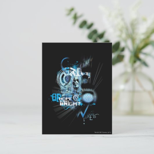 Blaue Laterne Grafik 1 Postkarte (Stehend Vorderseite)