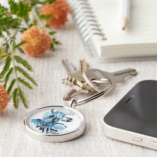 Blaue Laterne Grafik 1 Schlüsselanhänger (Seite)