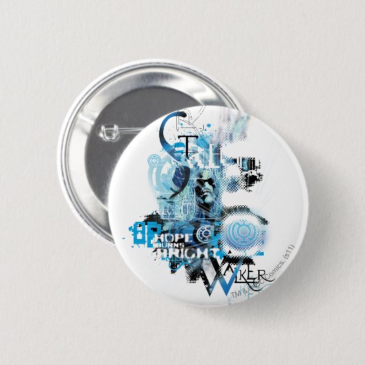 Blaue Laternen-Grafik 1 Button (Vorne & Hinten)