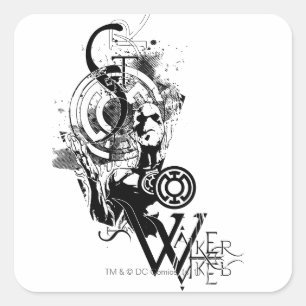 Blaue Laternen-Grafik 2 Quadratischer Aufkleber