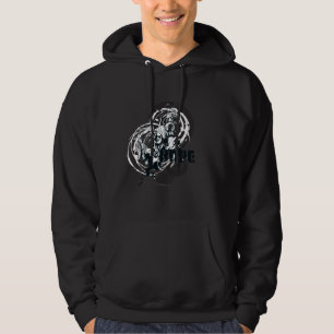 Blaue Laternen-Grafik 4 Hoodie