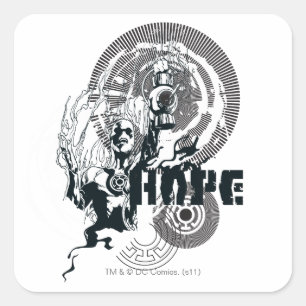 Blaue Laternen-Grafik 4 Quadratischer Aufkleber