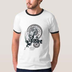 Blaue Laternen-Grafik 4 T-Shirt