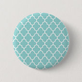 Blaue Latticework, Quatrefolie, marokkanischer Tre Button (Vorderseite)