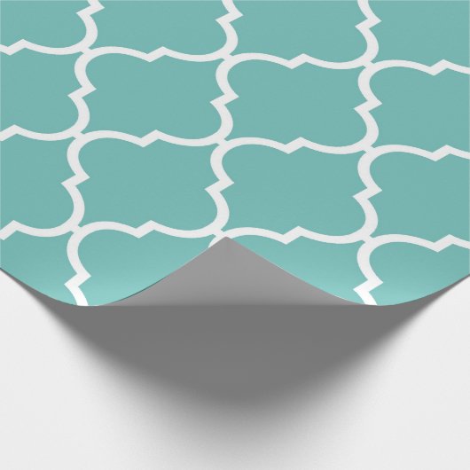 Blaue Latticework, Quatrefolie, marokkanischer Tre Geschenkpapier (Ecke)
