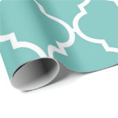 Blaue Latticework, Quatrefolie, marokkanischer Tre Geschenkpapier (Rolleneckpunkt)