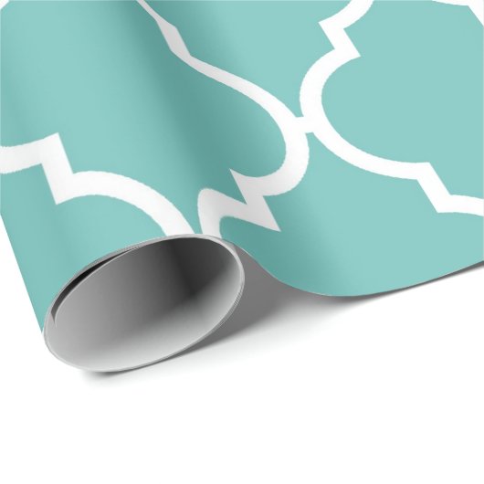 Blaue Latticework, Quatrefolie, marokkanischer Tre Geschenkpapier (Rolleneckpunkt)