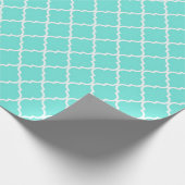 Blaue Latticework, Quatrefolie, marokkanischer Tre Geschenkpapier (Ecke)
