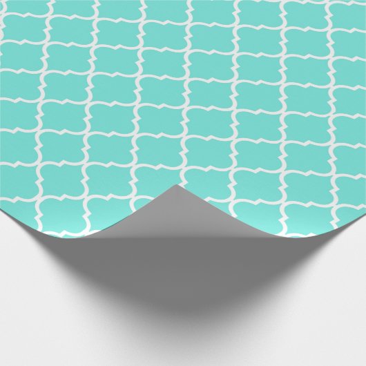 Blaue Latticework, Quatrefolie, marokkanischer Tre Geschenkpapier (Ecke)